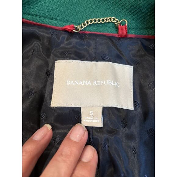 NWOT Banana Republic Womans Swing Jacket Pea Coat Small Emerald Green Old Money - Picture 4 of 6